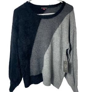 VINCE CAMUTO Women's Sweater, Black/Gray Striped, Size Medium, NWT, Soft